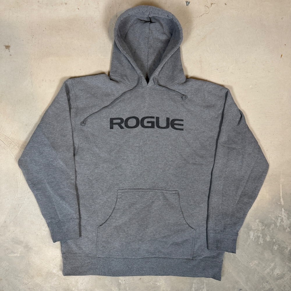 Rogue Fitness Mens XL Heather Gray Logo Pullover Hoodie Sweatshirt